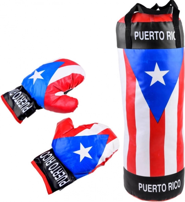 kids’ boxing set with bag and gloves