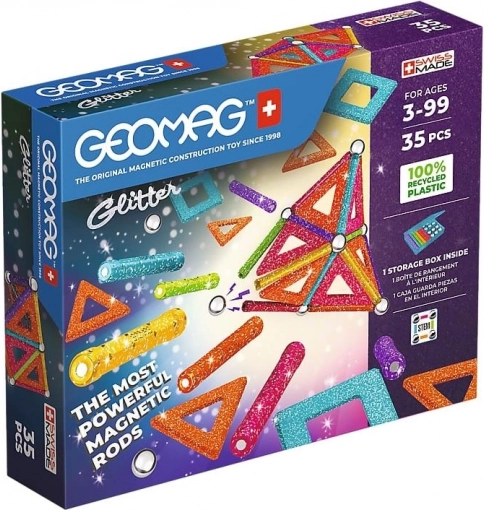 Geomag Glitter – magnetic building set, 35 pieces