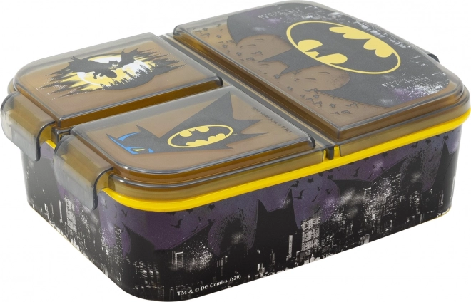 Children's Lunch Box Batman Black-Yellow with 3 Compartments