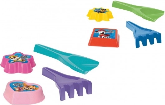 Set de sable 4 pièces Pat’ Patrouille – pelle, râteau et 2 moules