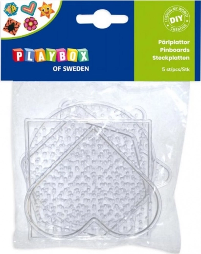 Podloge za glačajuće perlice PLAYBOX – set oblika, 5 kom
