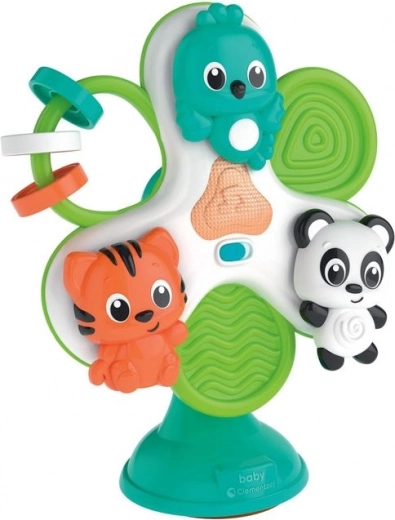 Baby animal carousel for highchair with suction cup