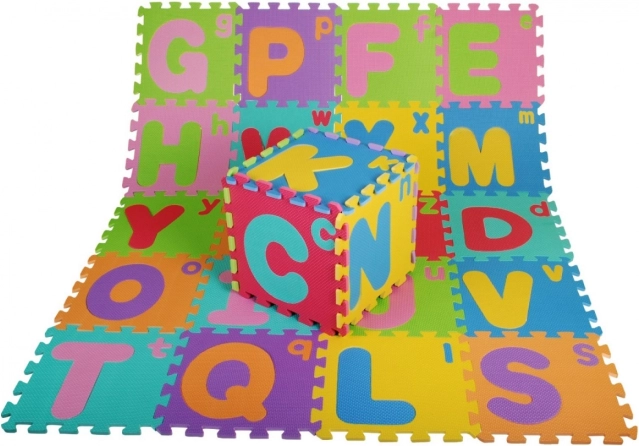 Puzzle en mousse alphabet pour enfants 3+ en EVA – lettres majuscules et minuscules, tapis de jeu de sol