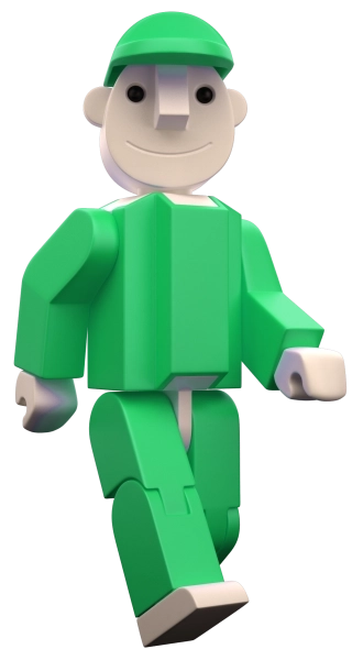 Seváček vert (grand et petit) – figurine pour le jeu de construction SEVA