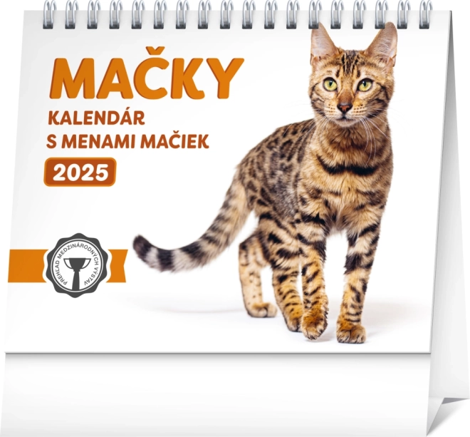 Stolní kalendář Mačky s jmény 2025