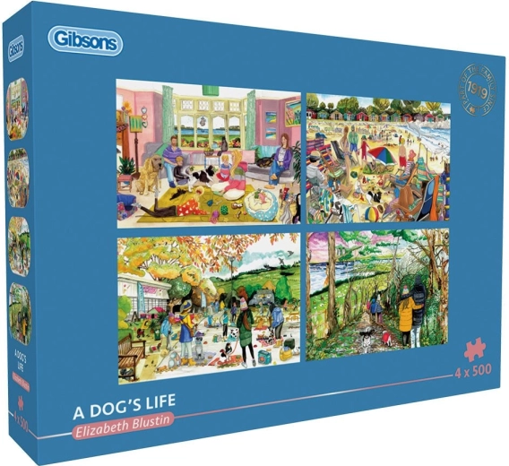 GIBSONS puzzle Dog Life 4×500 pieces