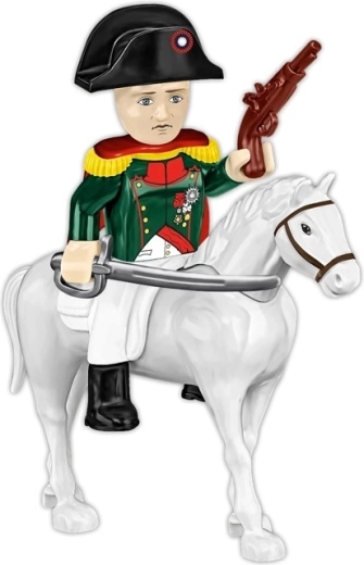 Minifigure di Napoleone su cavallo bianco
