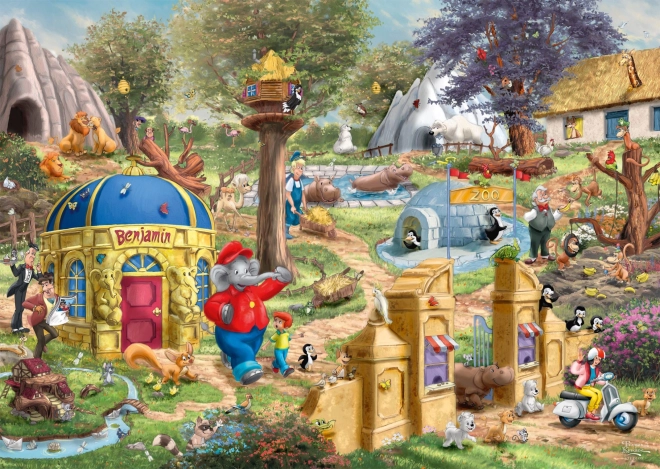 Puzzle Benjamin Kvítko: Day at Neustadt Zoo 1000 Pieces
