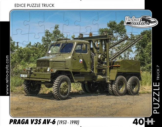 Retro Puzzle Truck Praga V3S AV-6 – 40 Pieces