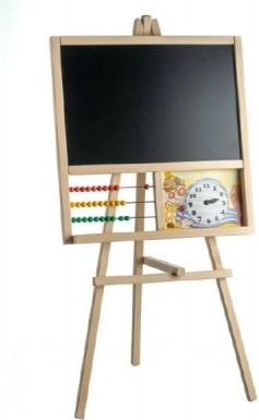 Wooden Easel Board with Abacus and Clock