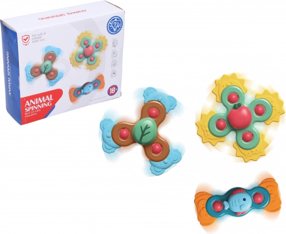 Baby teethers with silicone suction cup, set of 3