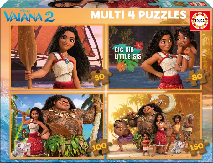 EDUCA Puzzle Moana 2, 4-in-1 (50, 80, 100, 150 pieces)