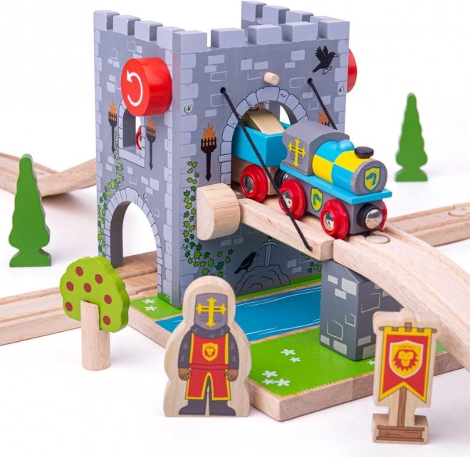 Bigjigs Rail valbrug – kasteelbrug voor houten treinbanen
