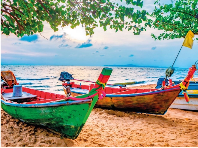 Colorful Boats on the Beach Puzzle, 2000 Pieces