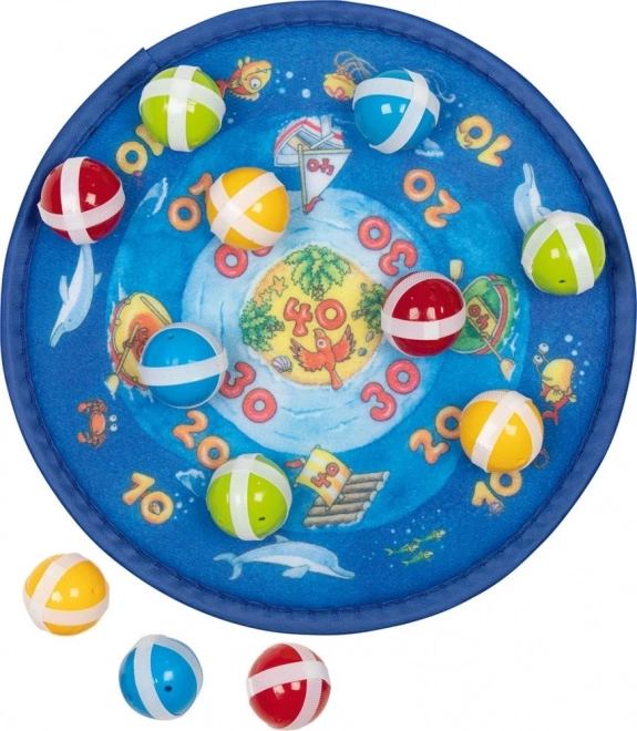 Goki hook-and-loop dartboard with 12 balls – ocean