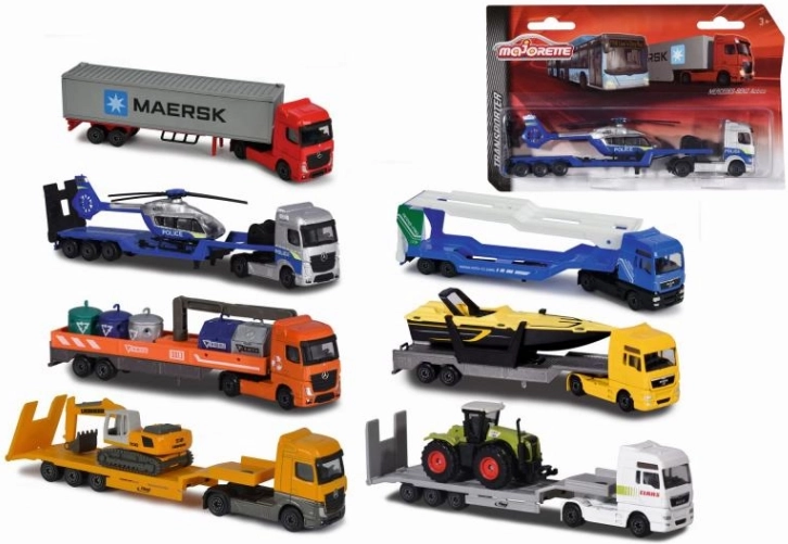 Camion en métal avec remorque 20 cm assorti - 1 pièce