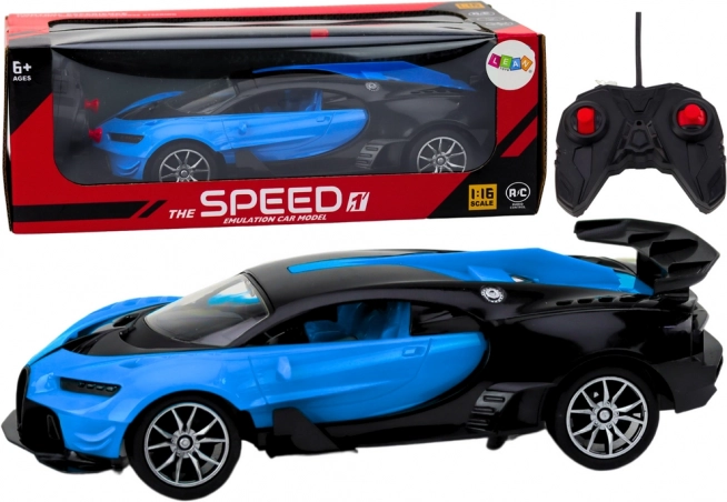 Závodné auto na diaľkové ovládanie modré 1:16