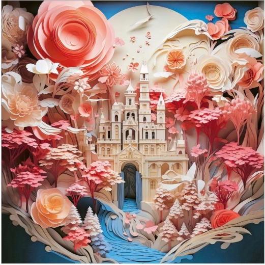 Square puzzle Paper‑Like: White Castle 1000 pieces HEYE