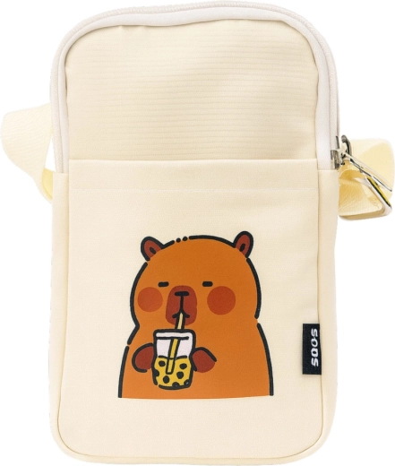 Motivo carino con capibara e bubble tea