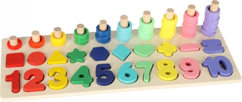 Trieur éducatif en bois et abaque 2-en-1 Montessori 13 × 36 cm