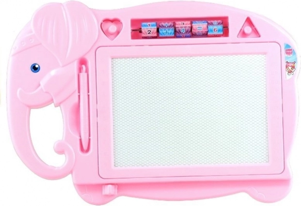 Magnetic Board Elephant Pink with Stamps