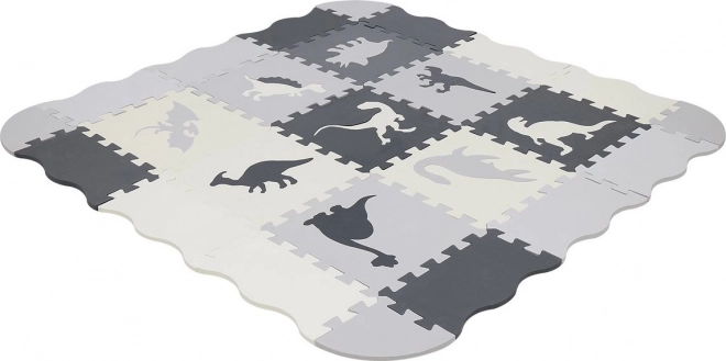 foam puzzle mat dinosaurs grey 28 × 28 cm