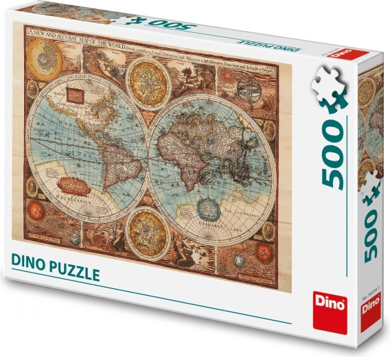 Dino Puzzle Ancient World Map - 500 Pieces