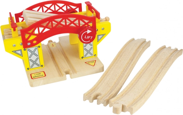 Houten beweegbare brug voor treinbaan