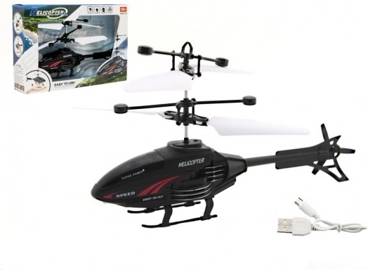 Hélicoptère RC avec contrôle par mouvement de la main et charge USB, 16 cm