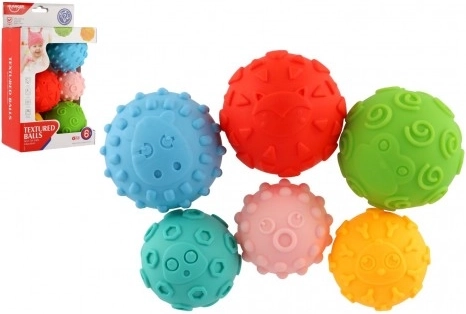 Set of sensory rubber balls for babies, 6 pcs
