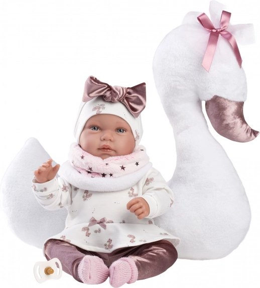 Llorens New Born realistische pratende pop 44 cm met zacht lichaam