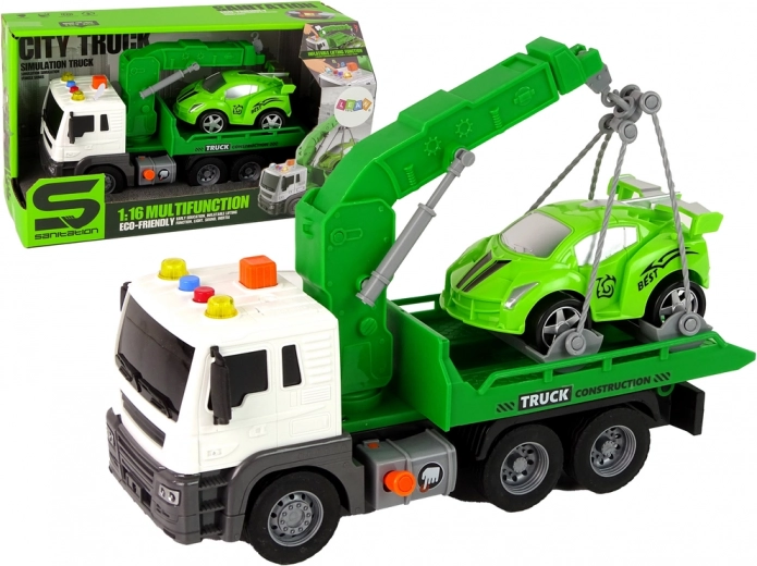 Green Tow Truck with Sound and Lights