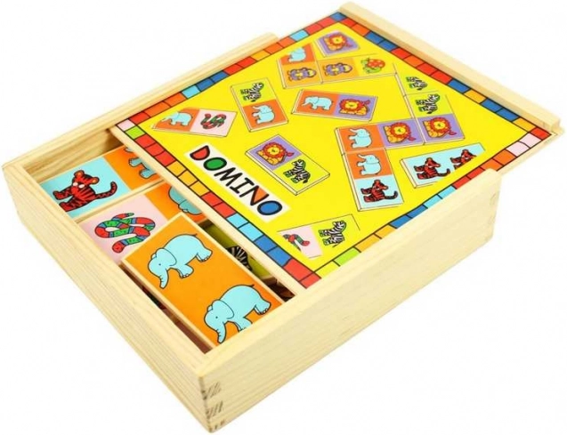 Bigjigs Toys fa állatos dominó