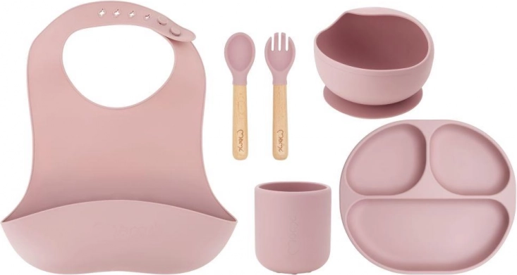 Children's silicone dining set MoMi AMI pink