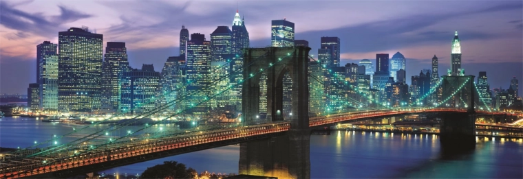 Puzzle Compact Panorama - Brooklyn-broen i New York
