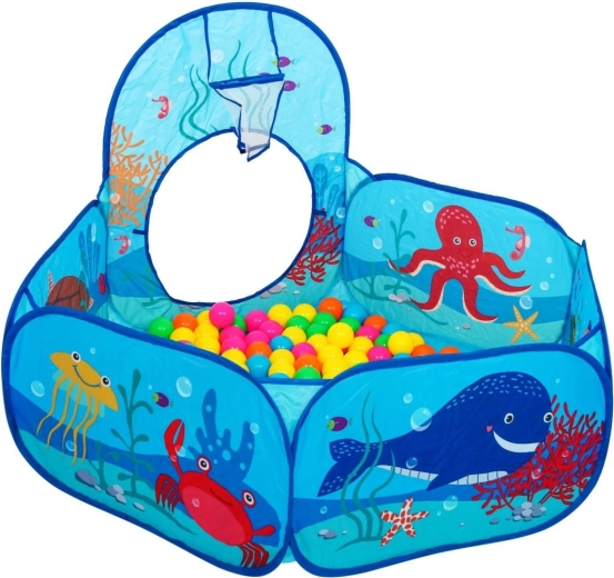 Suchý bazének s 100 míčky a košem