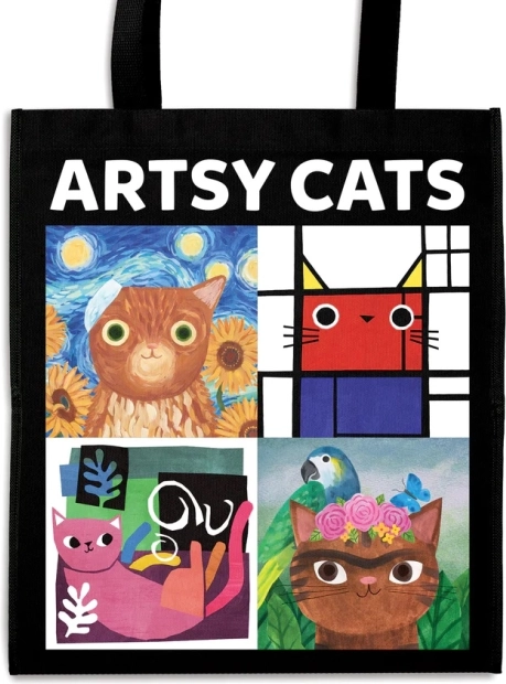 Mudpuppy Artistic Cats Reusable Shopping Bag