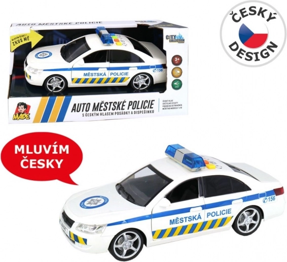 City police car with Czech voice and siren light