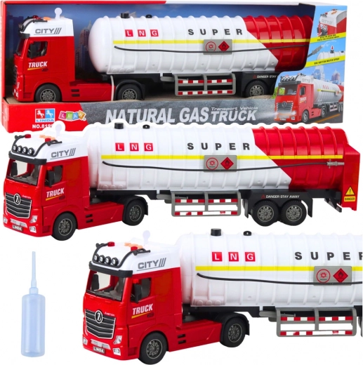Water Tanker Truck with Pumping, Lights and Sounds, White–Red