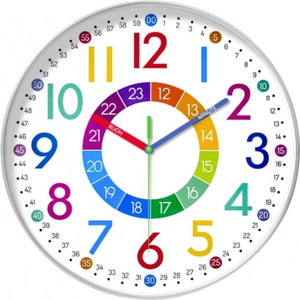 Orologio da parete educativo colorato per bambini 25 cm
