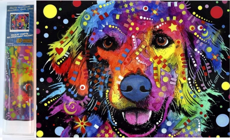 Diamond Painting Abstract Dog 30 × 40 cm