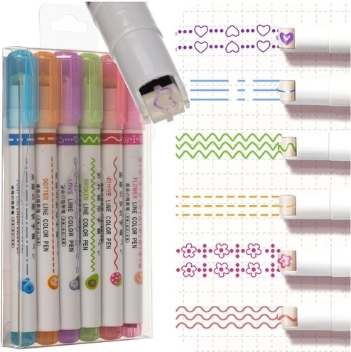 Set of decorative markers for patterns and hatching 6 pcs MAALEO