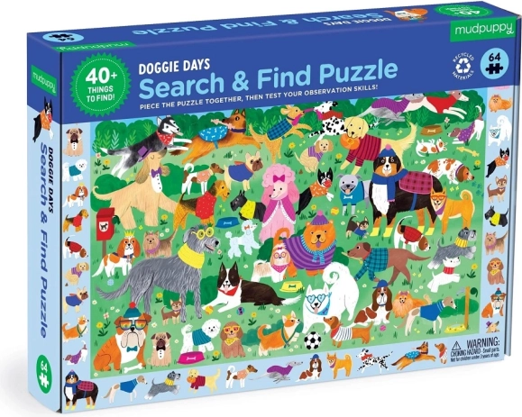 Mudpuppy Puzzle Search & Find: Dog Day, 64 pieces
