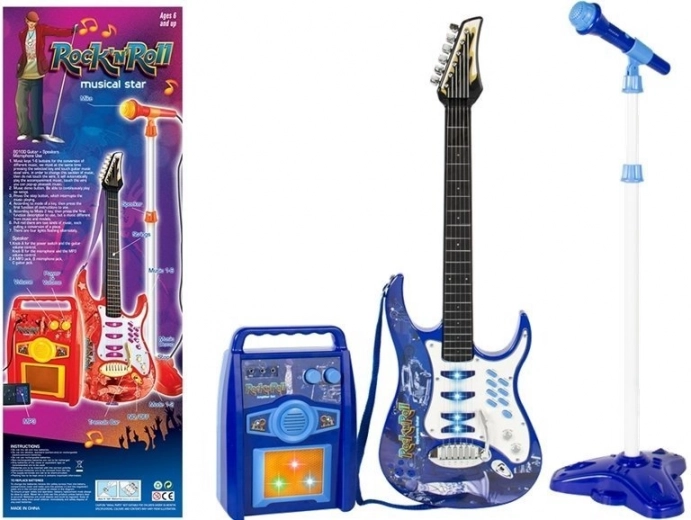 Detská elektrická gitara s mikrofónom a zosilňovačom