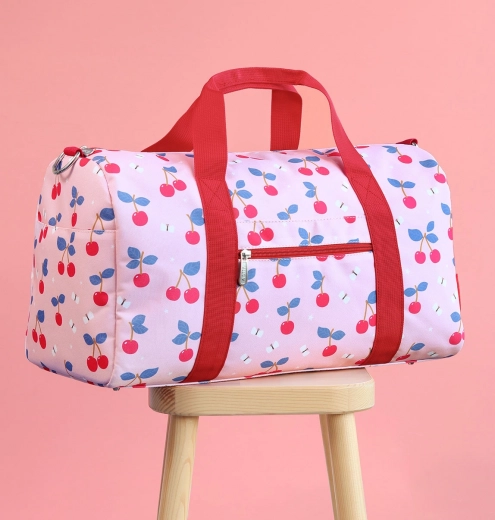A Little Lovely Company - children's travel bag with cherry motif
