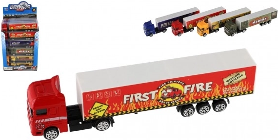 Teddies truck with trailer – die-cast freewheel model (assorted colors)