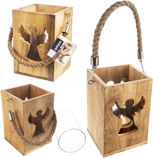 Natuurlijk hout met engel-uitsnede