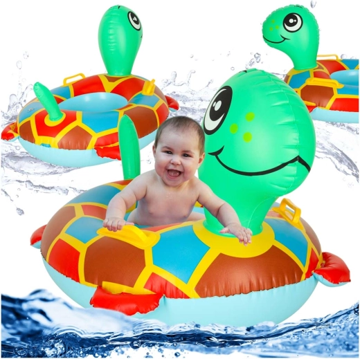Seggiolino gonfiabile per l’acqua a forma di tartaruga per bambini 15 kg