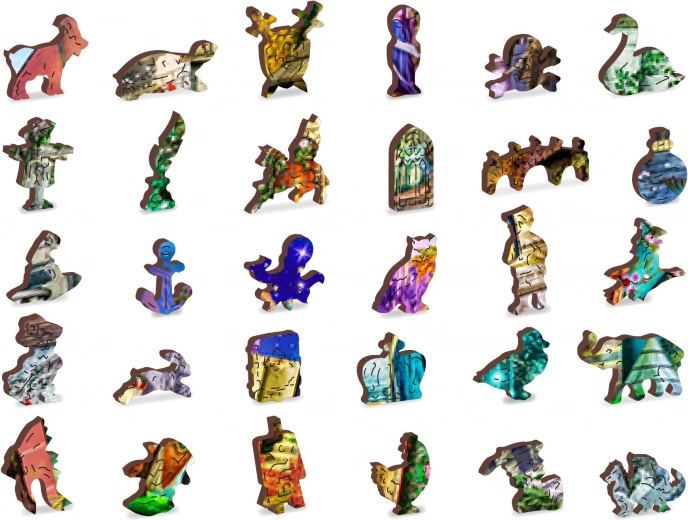 Unikátní dřevěné dílky s motivy z pohádek