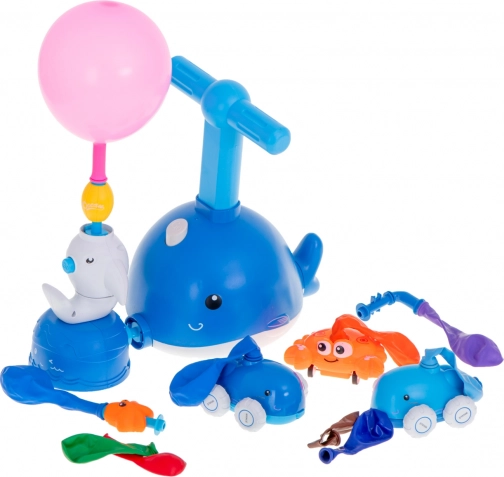Aerodynamische ballonauto’s met walvispomp – educatieve set 20 stuks